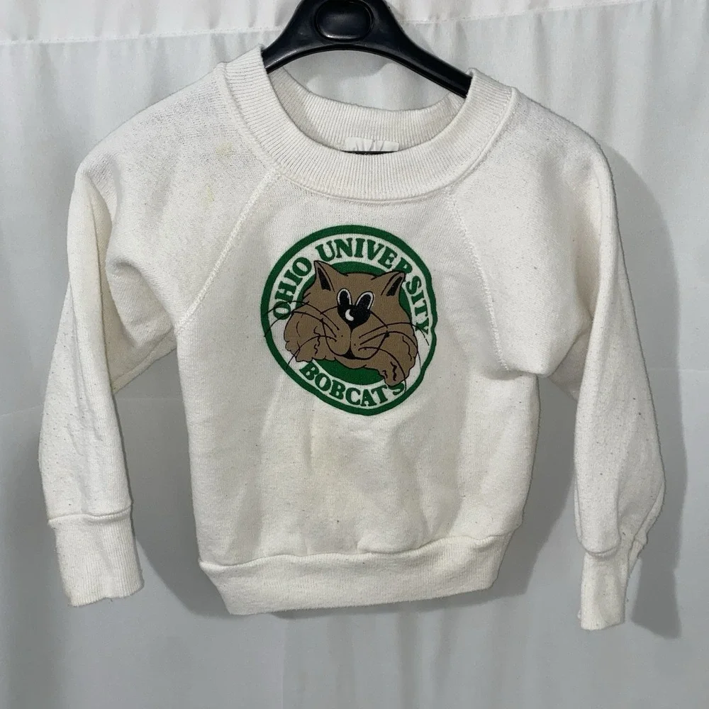 Vintage 80s Ohio University Bobcats Crewneck Sweatshirt 2T Baby/Toddler Made USA